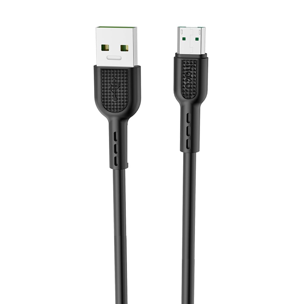 HocoX33 - Surge Flash Fast Charging And Data Transmittion Cable (4A - 1M), USB-A To Micro-USB Plug, Compatible With Samsung Huawei Xiaomi Oppo - Black