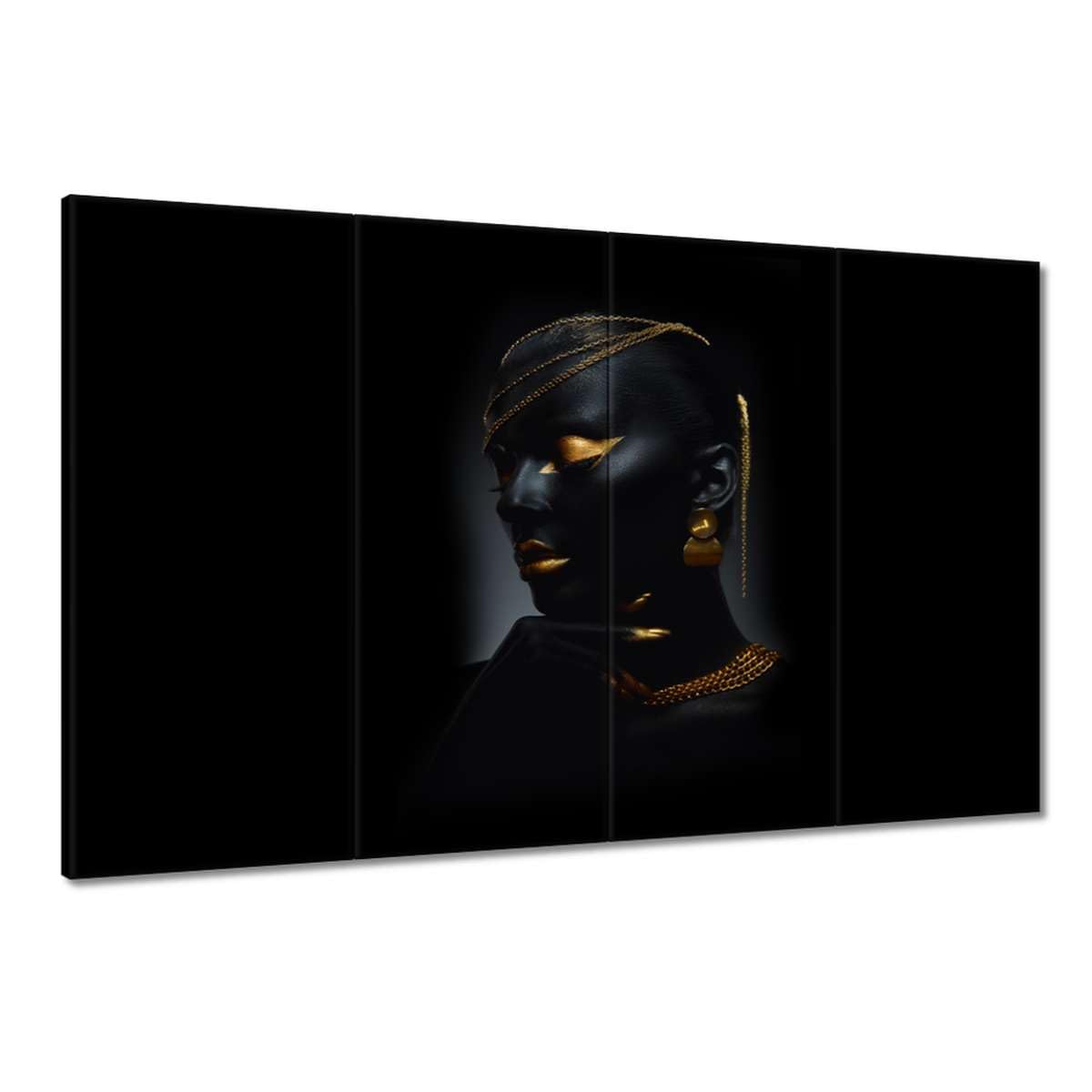 Obraz wydrukowany na płótnie Sztuka ścienna Dekoracja 120x80cm Kobieta ze złotym makijażem nr H8882M_PC4A