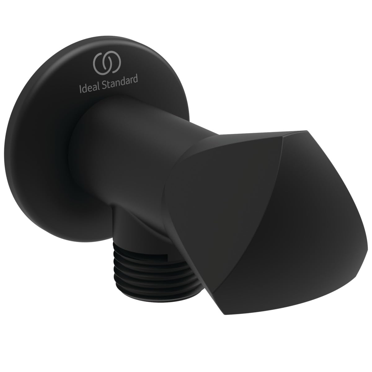 Ideal Standard - Idealspray, Robinet d'équipe équipé de raccords entrant et sortant, Vanne d'angle pour hydroscope, Noir soie