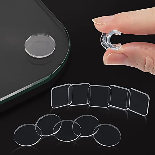 Extremely Soft Glass Table Top Bumper, Anti Slide and Scratch for Glass Table, Transparent Non-Adhesive Rubber Pads for Glass Table Top Spacer. to Avoid The Movement of Glass (Round & Square, 40 PCS)