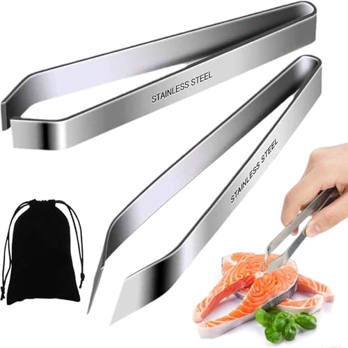 Fish Bone Tweezers Set with Portable Bag