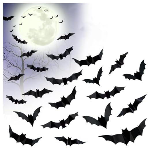 Halloween Decorations 3D Bats Wall Decor 96 PCS Realistic PVC Black Bat Stickers for Halloween Decorations, Scary Indoor Outdoor DIY Wall Decals for Home, Window, Bathroom, Party Supplies