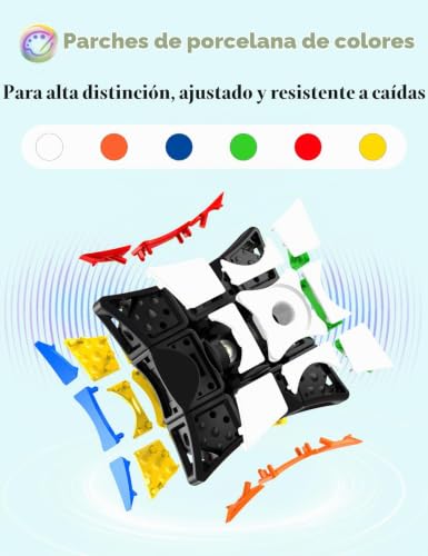 Miniatura 3 de Roxenda 1x3x3 Speed Cube Cubo Mágico De Velocidad Combinado Con Un Spinner Liso Puzzle Juguetes Para Niños Negro