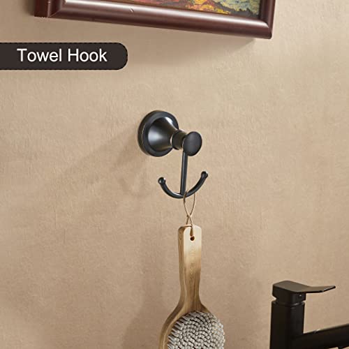 Wolibeer Bronze Towel Bar 4 Pieces Set, Oil Rubbed Bathroom Accessories, Orb Adjustable 15 To 26.5 Inch Towel Holder Farmhouse Toilet Paper Holder Rustic Hand Towel Ring Towel Hook Wall Mounted #TOP5