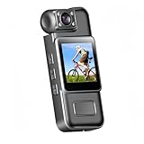 ウェアラブルボディカメラ 4K 録画 | 180°レンズ回転・128GBメモリ拡張対応 | 1000mAhバッテリー/最大7時間稼働・夜間撮影対応・バッククリップ式携帯カメラ (32Gあり)