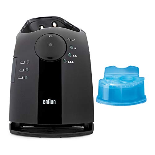 Braun Pulsonic Clean & Renew Base Unit with Braun Syncro Shaver System Clean and Renew Refills (Pack of 2) (2 Items)