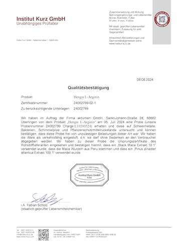 Pinienrindenextrakt mit L-Arginin, Maca und weiteren Inhaltsstoffen