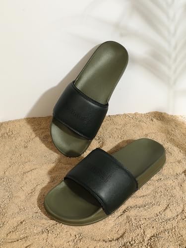 Image of hummel CLASSIC MEN SLIDERS Comfortable Cushioned Sole Arch Support Durable Lightweight Flexible Trendy Style Flip flops and Slippers Slides for Men Daily use Chappal