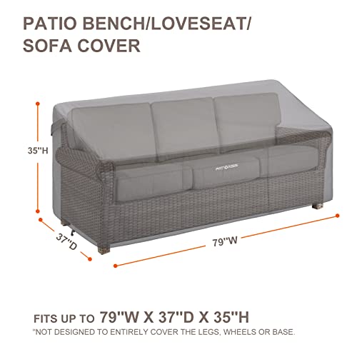Patioasis Outdoor Furniture Cover Waterproof For Loveseat, 2-3 Seater Hampton Bay Patio Sofa Covers 79In L X 37In W X 35In H 600D Durable Patio Lawn Wicker Loveseat Covers #TOP2