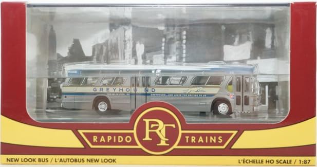 Rapido Fishbowl Bus 1:87 Scale HO Scale Greyhound Standard Editon- #238 New Looks in Box GMC with Display case. The Bus Measures About 5" Long. Rare-Includes Decals that can be Applied.