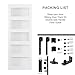 COSHOMER 30in x 84in 5-Panel Sliding Glass Barn Door with 5ft Hardware Kit Included, Easy Assembly with Pre-Drilled Holes, Waterproof, Frosted Glass for Bathroom-Fit Max Opening 28in x 82in, White