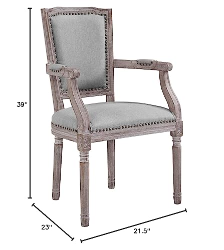 Country-Farm-Dining-Kitchen-Side-Chair-Set-of-Two-Fabric-Wood-Copper-Nail-Rivet-Light-Grey-Gray Country Farm Dining Kitchen Side Chair Set of Two Fabric Wood Copper Nail Rivet Light Grey Gray