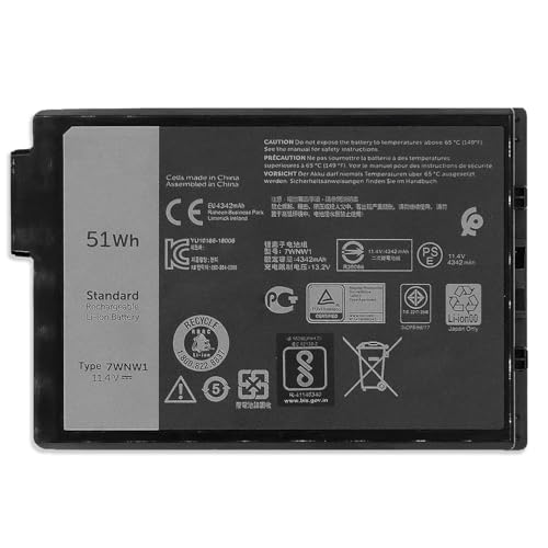 Image of 51Wh 7WNW1 Laptop Battery Compatible with Dell Latitude 5424 5420 7424 Rugged Extreme P85G P86G P137G001 P137G002 P85G001 P86G001 Series DMF8C 0DMF8C GK3D3 07WNW1 11.4V 4342mAh