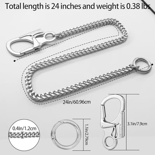 Image of Ahiller Mens Wallet Chain with Heavy Duty Keychain Carabiner Clip