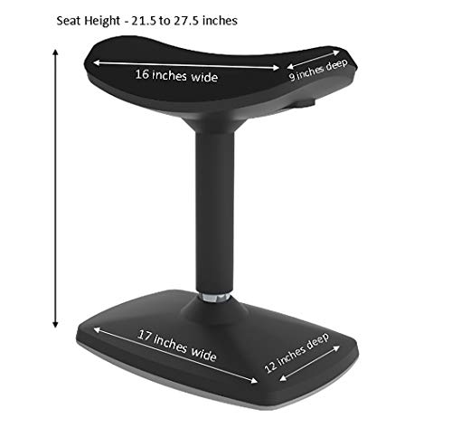 Image of Learniture Adjustable-Height Active Motion Stool w /Saddle Seat - Flexible Seating for School Classroom, Office or Home - Black (LNT-NUS500-BK-SO)