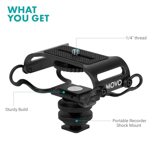 image for Movo SMM5-B Universal Microphone and Portable Recorder Shock Mount - F