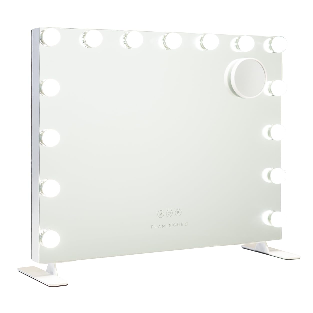 FlamingueoMake-up Mirror with Lighting - Cosmetic Mirror 14 LED Mirror with Lighting 3 Modes, Hollywood Mirror USB, Dressing Table Mirror, White