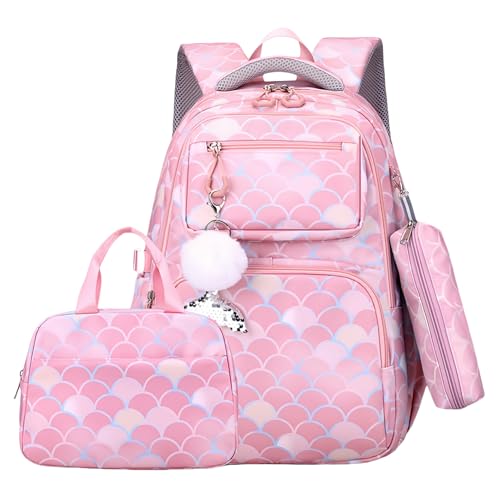 VIDOSCLA Kids Girls Elementary Backpack Students Book Bag Colorful School Bag for Girls