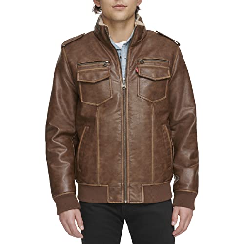 Image of Levi's Men's Vintage Deer Faux Leather Aviator Bomber (Standard and Big & Tall)