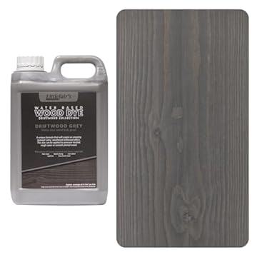 Littlefair's Wood Stain Water Based - 2.5 LTR - Indoor Furniture Stain Light & Dark Finishes - Special Non Toxic & Eco Friendly Formula - Wood Stain for Crafts - Colour: Driftwood Grey