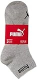 PUMA Unisex Quarter 3 Pair Pack Assorted Socken, Grau/Weiß/Schwarz, 43-45
