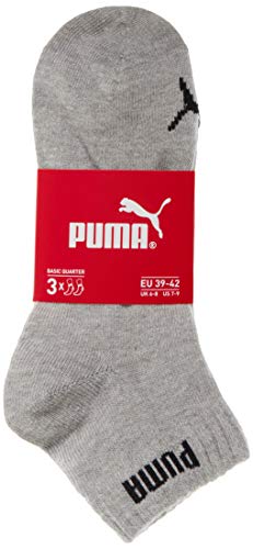 Puma Quarter Lot de 3 paires de chaussettes basses Grey/White/Black UK 6-8