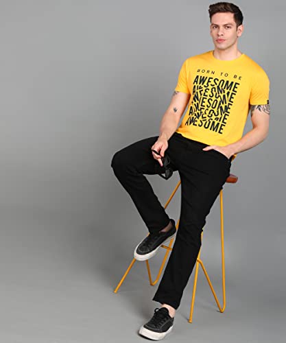 Image of Urbano Fashion Men's Graphic Printed Round Neck Half Sleeve Slim Fit Cotton T-Shirt