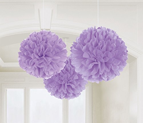 Amscan Round Fluffy Tissue Hanging Decoration, One Size, Lilac #TOP1