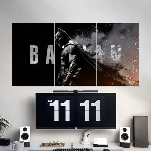 Image of Dark Vigilante Superhero Inspired 3-Split Wall Poster Set | 12x18 Inch Each Panel | 36x18 Inch Combined | Cinematic Shadow Hero Wall Art for Bedroom, Gaming Room & Man Cave