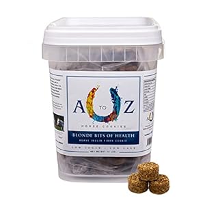 Horse Treats Blonde Bits of Health, Low Carb, Low Sugar, A Softer Cookie, Wheat, Corn, Soy & Alfalfa Free, Made with Cinnamon & Agave, Natural Human Grade Ingredients, 10 lb Pail
