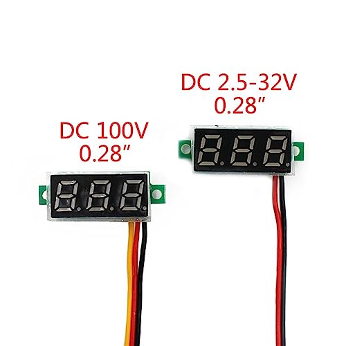 Voltmètre numérique haute précision 0-100V avec écran LED vert