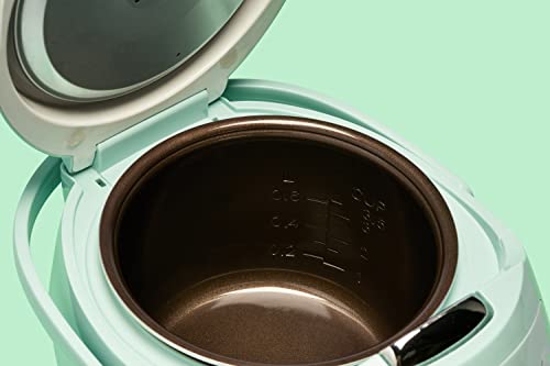 Reishunger Digital Mini Rice Cooker & Steamer, Mint With Keep-Warm Function & Timer - 3.5 Cups - Small Rice Cooker Japanese Style With Ceramic Inner Pot - 8 Programs - 1-3 People #TOP3