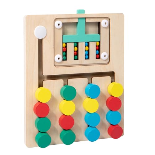 Montessori Toys for 3+ Year Old, Wooden Color Matching Puzzle Toy Brain Teasers Logic Game Preschool Educational Learning Toys for Kids Boys Girls 3 4 5 6 7 Years Old (4 Color)