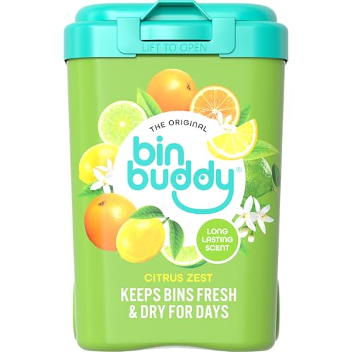 Bin Buddy Citrus Zest - Leaves Your Bin Fresh and Smelling Great Suitable for Indoor Kitchen Bathroom Compost Food Waste and Outdoor Wheelie Bins