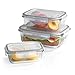 Produktbild GOURMETmaxx Glas-Frischhaltedosen Klick-it 3er Set | Als Brotdose oder für Meal Prep | Spülmaschinen- Mikrowellen- und Gefrierschrankgeeignet | Aufbewahrungsbox mit Deckel