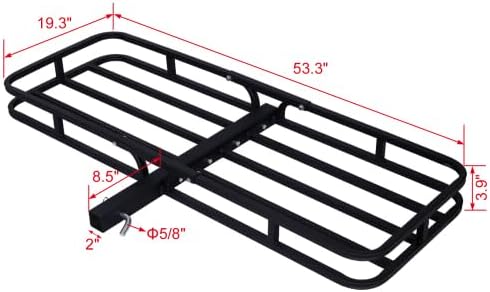 Hitch Mount Cargo Carrier,Rear Cargo Rack for SUV, Truck, Car,Luggage Basket Rack Fits 2" Receiver