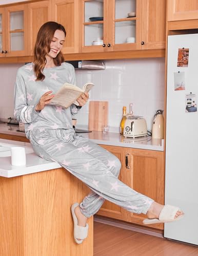 Image of Ekouaer Sweatsuits Womens Loungewear Set Tracksuit Long Sleeve Pajamas Set with Pockets 2 Piece Outfits Lounge Sets