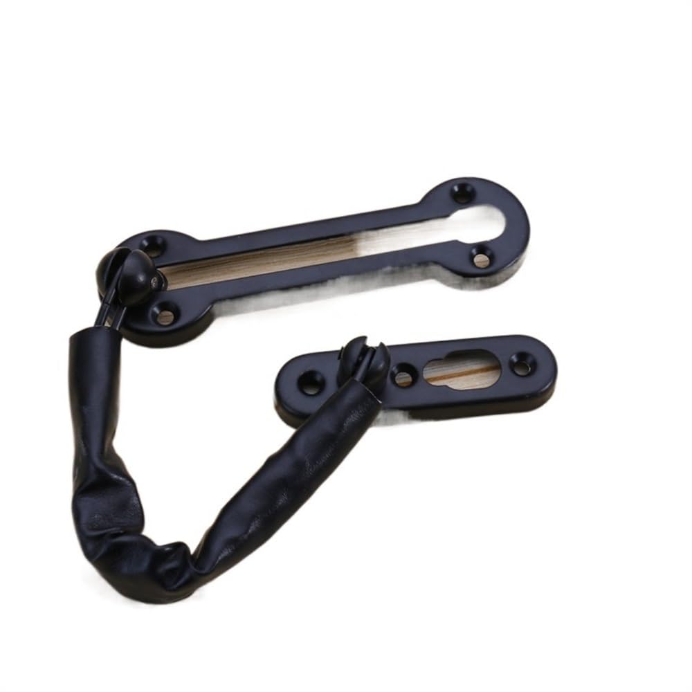 Lkfjnhepf Black Door Chain Thicken Anti-Theft Chain Stainless Steel Door Bolt Buckle Home Safety Lock Hotel Security Guard(Black)