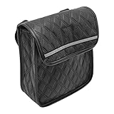 LOVIVER Bolsa de Cuero PU para Manillar de Bicicleta, Colgante Frontal, Ligera, Multifuncional, Negra, para Hombre, para Bicicleta de Carretera, Accesorios