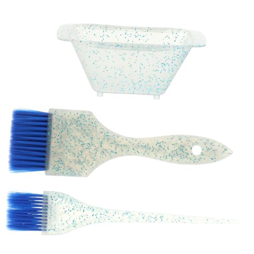 Ipetboom 2 Sätze Haar färbemittel Zubehör Haarfärbemittel Highlight-Haarfärbepinsel Färbepinsel-Rührschüssel blaue haarfarbe werkzeug Haar-Highlighting-Pinsel Friseurbedarf einseitig Bürste