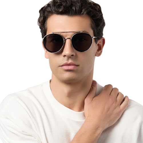 DIFF | Star Wars Anakin Round Sunglasses for Men and Women UV400, Galactic Brushed Silver with Space Gray Lenses4