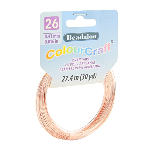 Beadalon ColourCraft Wire - 26 Gauge 30 yd Coil Rose Gold Silver Plated