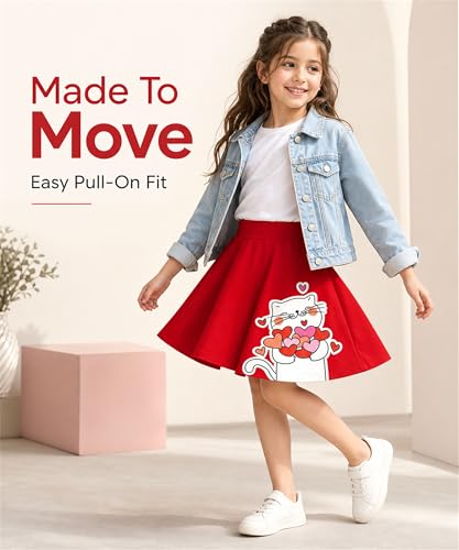 Image of KYDA KIDS Girls 100% Pure Cotton Skater Skirt with Attached Inner Shorts | Ideal for Summer Sports, Play & Casual Wear | Comfortable Fit for Girls Aged 2-16 Years
