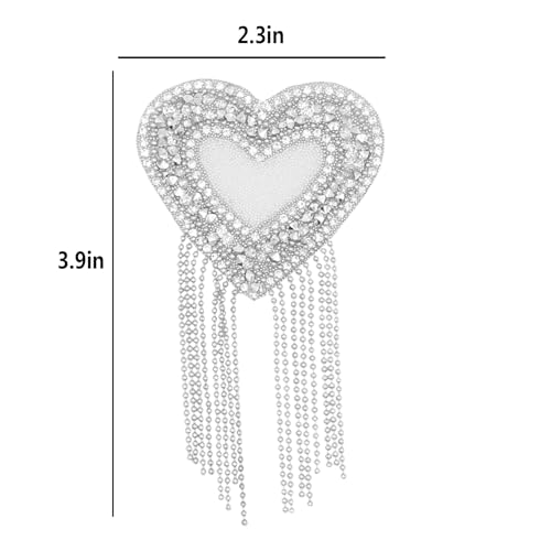Image of ZGMYC Sparkly Rhinestones Metal Chain Nipple Cover with Tassel, Reusable Adhesive Pasties Sexy Bra Body Chain