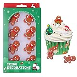 PhilaeEC 8 Pcs Gingerbread Man Icing Decoration Edible Candy Christmas Holiday...