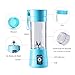 Portable Electric USB Juicer Blender Cup - Mini Blender for Shakes, Smoothies & Juice - 380ml, Six Blades - Blue