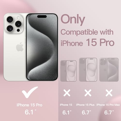 Image of JETech Silicone Cover Case for iPhone 15 Pro 6.1-Inch, Silky-Soft Touch Full-Body Protective Phone Case, Shockproof Cover (Pink)