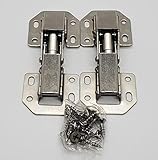 Lock Connection-Concealed Cabinet Hinges 90 Degree Hinges for Kitchen Cabinet, Invisible Cabinet Hinges for Cupboards, Wardrobes, Frameless Cabinet Hidden Hinges (2)
