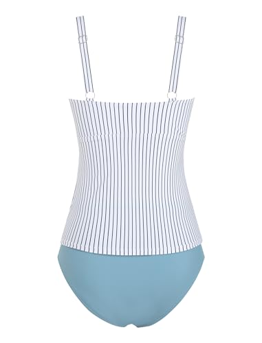 Image of ZAFUL Tankini Swimsuits for Women Tummy Control High Waisted Twist Front Ruched Two Piece Bathing Suit