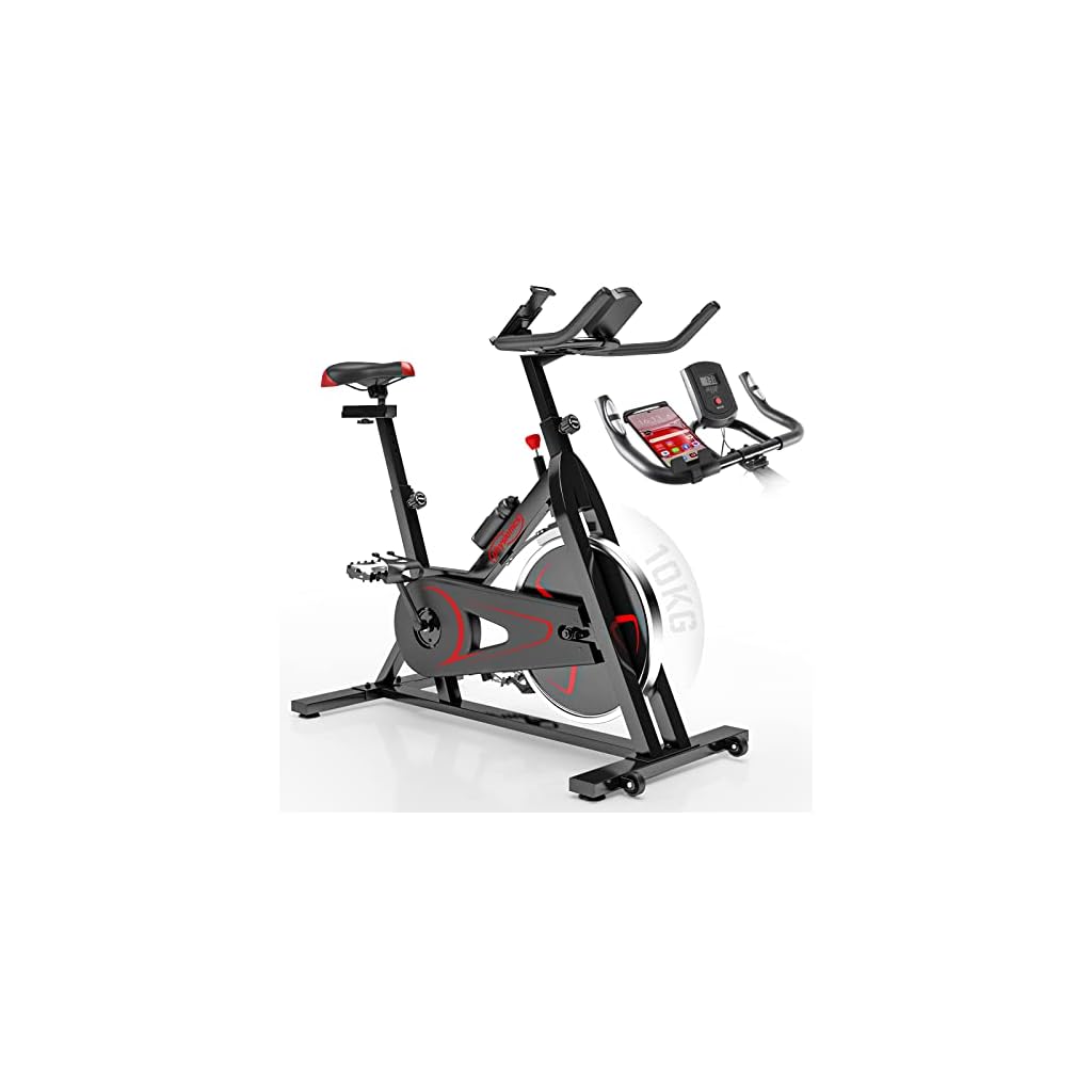 Physionics® Hometrainer, fiets, met lcd-display, ergometer, hartslagmeter, max. 120 kg, zitting en handgreep verstelbaar, fitnessfiets, hometrainer, fiets, indoor, fitnessfiets, fietsen, speedbike
